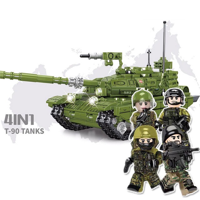 레고 호환 셈보 1670 탱크 군사 밀리터리 군인 전시 전투 4종 생존 전쟁 시리즈 블럭 - 우동방구